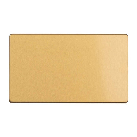 EuroLite Electrical Satin Brass / 2 Gang Double Blank Plate / (With Black Trim) Eurolite Concealed 3mm 2 Gang Double Blank Plate - Satin Brass