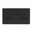 EuroLite Electrical Matt Black / 2 Gang Socket / (With Black Trim) Eurolite Concealed 3mm 2 Gang Socket - Matt Black (With Black Trim)