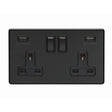 EuroLite Electrical Matt Black / 2 Gang USB Socket / (With Black Trim) Eurolite Concealed 3mm 2 Gang USB Socket - Matt Black (With Black Trim)