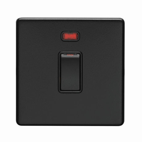 EuroLite Electrical Matt Black / 20Amp Switch with Neon Indicator / (With Black Trim) Eurolite Concealed 3mm 20Amp Switch with Neon Indicator - Matt Black (With Black Trim)