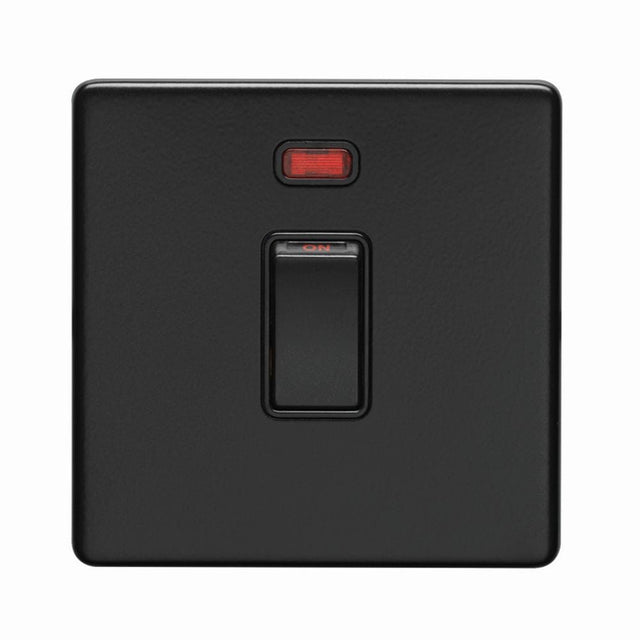 EuroLite Electrical Matt Black / 20Amp Switch with Neon Indicator / (With Black Trim) Eurolite Concealed 3mm 20Amp Switch with Neon Indicator - Matt Black (With Black Trim)