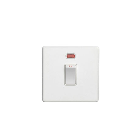 EuroLite Electrical Matt White / 20Amp Switch with Neon Indicator / (With White Trim) Eurolite Concealed 3mm 20Amp Switch with Neon Indicator - White (With White Trim)