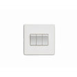 EuroLite Electrical Matt White / 3 Gang Switch / (With White Trim) Eurolite Concealed 3mm 3 Gang Switch - White (With White Trim)