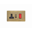 EuroLite Electrical Antique Brass / 45Amp Switch with a socket / (With Black Trim) Eurolite Concealed 3mm 45Amp Switch with a socket - Antique Brass (With Black Trim)