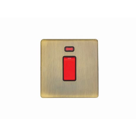 EuroLite Electrical Antique Brass / 45Amp Switch with Neon Indicator / (With Black Trim) Eurolite Concealed 3mm 45Amp Switch with Neon Indicator - Antique Brass (With Black Trim)