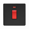 EuroLite Electrical Matt Black / 45Amp Switch with Neon Indicator / (With Black Trim) Eurolite Concealed 3mm 45Amp Switch with Neon Indicator - Matt Black (With Black Trim)