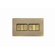 EuroLite Electrical Antique Brass / 6 Gang Switch / (With Black Trim) Eurolite Concealed 3mm 6 Gang Switch - Antique Brass (With Black Trim)