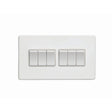 EuroLite Electrical Matt White / 6 Gang Switch / (With White Trim) Eurolite Concealed 3mm 6 Gang Switch - White (With White Trim)