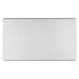 EuroLite Electrical Stainless Steel / DOUBLE BLANK FLAT CONCEALED SATIN STAINLESS PLATE / (With Brass Trim) Eurolite Concealed 3mm Double Blank - Stainless Steel (With Brass Trim)