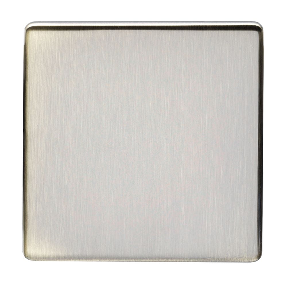 EuroLite Electrical Antique Brass / Single Blank Plate / (With Black Trim) Eurolite Concealed 3mm Single Blank Plate - Antique Brass (With Black Trim)