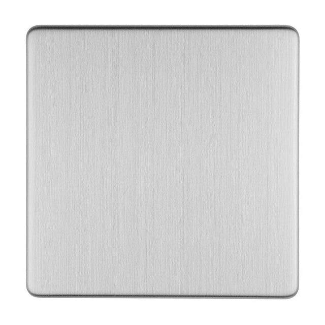 EuroLite Electrical Stainless Steel / SINGLE BLANK FLAT CONCEALED SATIN STAINLESS PLATE Eurolite Concealed 3mm Single Blank - Stainless Steel