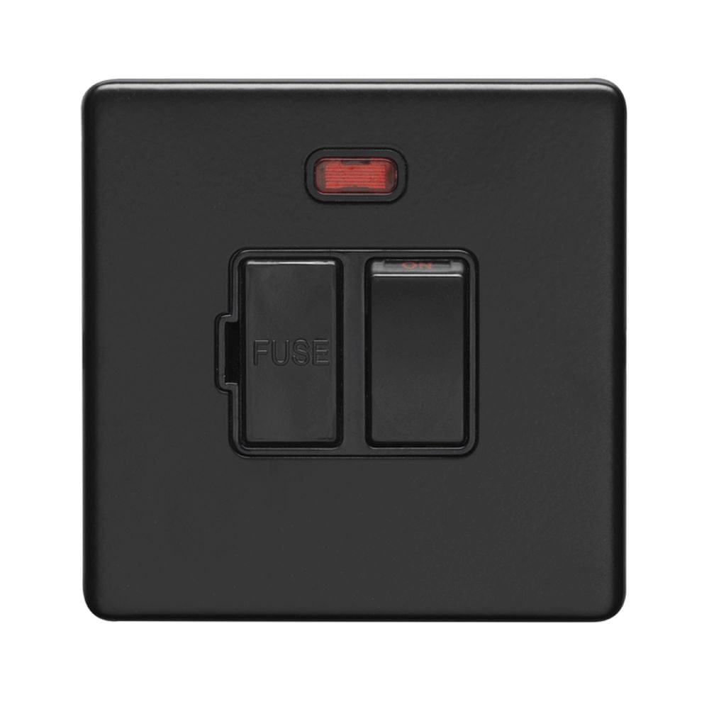 EuroLite Electrical Matt Black / Switched Fuse Spur / (With Black Trim) Eurolite Concealed 3mm Switched Fuse Spur - Matt Black (With Black Trim)