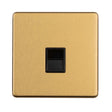 EuroLite Electrical Satin Brass / Telephone Slave / (With Black Trim) Eurolite Concealed 3mm Telephone Slave - Satin Brass