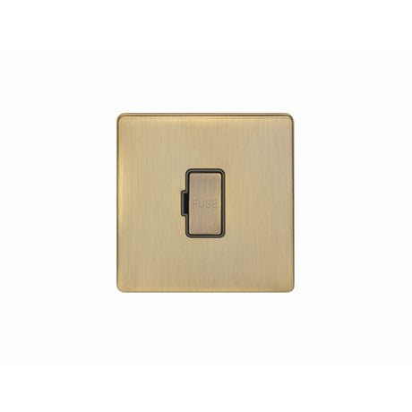 EuroLite Electrical Antique Brass / Unswitched Fuse Spur / (With Black Trim) Eurolite Concealed 3mm Unswitched Fuse Spur - Antique Brass (With Black Trim)
