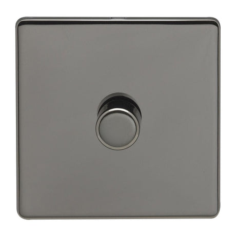 EuroLite Electrical Black Nickel / 1 Gang Led Push On Off 2Way Dimmer Flat Concealed Black Nickel Plate / (With Black Trim) Eurolite Concealed 6mm 1 Gang Dimmer - Black Nickel (With Black Trim)