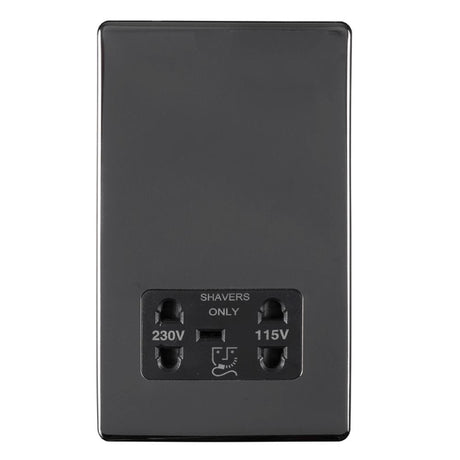 EuroLite Electrical Black Nickel / Shaver Socket / (With Black Trim) Eurolite Concealed 6mm Shaver Socket - Black Nickel (With Black Trim)