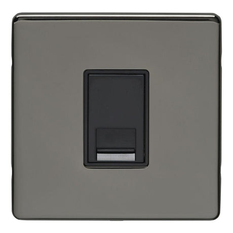 EuroLite Electrical Black Nickel / Telephone Slave / (With Black Trim) Eurolite Concealed 6mm Telephone Slave - Black Nickel (With Black Trim)