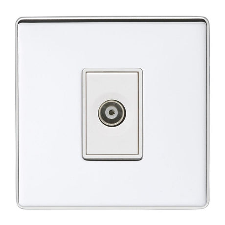 EuroLite Electrical Polished Chrome / TV / (With White Trim) Eurolite Concealed 6mm TV - Polished Chrome (With White Trim)