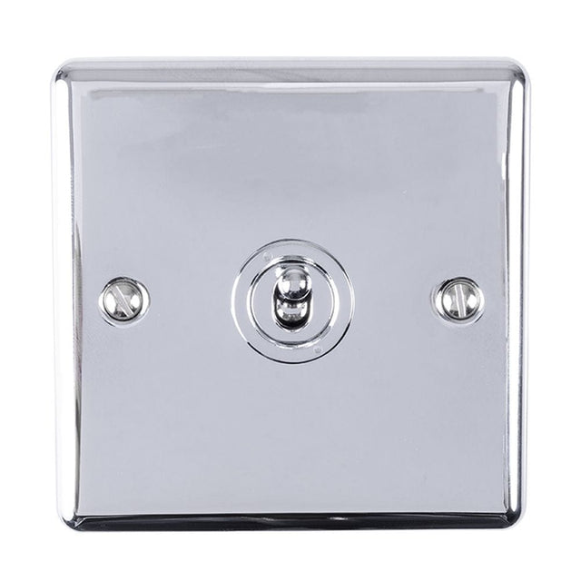 EuroLite Electrical Polished Chrome / 1 Gang Toggle Switch / (With Enhance Trim) Eurolite Enhance Decorative 1 Gang Toggle Switch - Polished Chrome