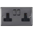 EuroLite Electrical Black Nickel / 2 Gang Socket / (With Black Trim) Eurolite Enhance Decorative 2 Gang Socket - Black Nickel (With Black Trim)