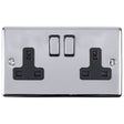 EuroLite Electrical Polished Chrome / 2 Gang Socket / (With Black Trim) Eurolite Enhance Decorative 2 Gang Socket - Polished Chrome (With Black Trim)