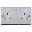 EuroLite Electrical Polished Chrome / 2 Gang Socket / (With GREY Trim) Eurolite Enhance Decorative 2 Gang Socket - Polished Chrome (With Grey Trim)