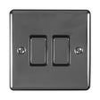 EuroLite Electrical Matt Black / 2 Gang Switch / (With Black Trim) Eurolite Enhance Decorative 2 Gang Switch - Matt Black (With Black Trim)