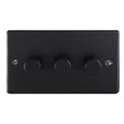 EuroLite Electrical Matt Black / 3 Gang Dimmer / (With Black Trim) Eurolite Enhance Decorative 3 Gang Dimmer - Matt Black