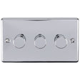 EuroLite Electrical Polished Chrome / 3 Gang Dimmer / (With Enhance Trim) Eurolite Enhance Decorative 3 Gang Dimmer - Polished Chrome