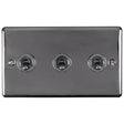EuroLite Electrical Black Nickel / 3 Gang Toggle Switch / (With Black Trim) Eurolite Enhance Decorative 3 Gang Toggle Switch - Black Nickel