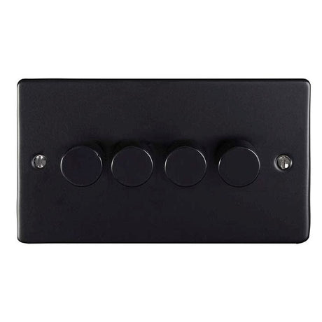 EuroLite Electrical Matt Black / 4 Gang Dimmer / (With Black Trim) Eurolite Enhance Decorative 4 Gang Dimmer - Matt Black