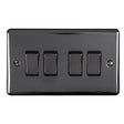 EuroLite Electrical Black Nickel / 4 Gang Switch / (With Black Trim) Eurolite Enhance Decorative 4 Gang Switch - Black Nickel (With Black Trim)