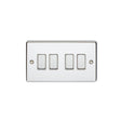EuroLite Electrical Polished Chrome / 4 Gang Switch / (With White Trim) Eurolite Enhance Decorative 4 Gang Switch - Polished Chrome (With White Trim)