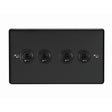 EuroLite Electrical Matt Black / 4 Gang Toggle Switch / (With Black Trim) Eurolite Enhance Decorative 4 Gang Toggle Switch - Matt Black (With Black Trim)