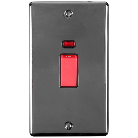 EuroLite Electrical Black Nickel / 45Amp Switch with Neon Indicator / (With Black Trim) Eurolite Enhance Decorative 45Amp Switch with Neon Indicator - Black Nickel (With Black Trim)