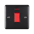 EuroLite Electrical Matt Black / 45Amp Switch with Neon Indicator / (With Black Trim) Eurolite Enhance Decorative 45Amp Switch with Neon Indicator - Matt Black (With Black Trim)