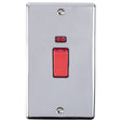 EuroLite Electrical Polished Chrome / 45Amp Switch with Neon Indicator / (With Black Trim) Eurolite Enhance Decorative 45Amp Switch with Neon Indicator - Polished Chrome (With Black Trim)