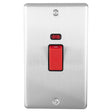 EuroLite Electrical Satin Stainless / 45Amp Switch with Neon Indicator / (With Black Trim) Eurolite Enhance Decorative 45Amp Switch with Neon Indicator - Satin Stainless Steel (With Black Trim)