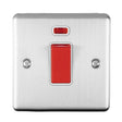 EuroLite Electrical Satin Stainless / 45Amp Switch with Neon Indicator / (With White Trim) Eurolite Enhance Decorative 45Amp Switch with Neon Indicator - Satin Stainless Steel (With White Trim)