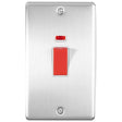 EuroLite Electrical Satin Stainless / 45Amp Switch with Neon Indicator / (With White Trim) Eurolite Enhance Decorative 45Amp Switch with Neon Indicator - Satin Stainless Steel (With White Trim)