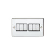 EuroLite Electrical Polished Chrome / 6 Gang Switch / (With Black Trim) Eurolite Enhance Decorative 6 Gang Switch - Polished Chrome (With Black Trim)