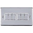 EuroLite Electrical Polished Chrome / 6 Gang Switch / (With White Trim) Eurolite Enhance Decorative 6 Gang Switch - Polished Chrome (With White Trim)