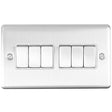 EuroLite Electrical Satin Stainless / 6 Gang Switch / (With White Trim) Eurolite Enhance Decorative 6 Gang Switch - Satin Stainless Steel (With White Trim)