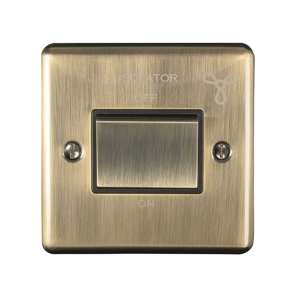 EuroLite Electrical Antique Brass / Fan Switch / (With Black Trim) Eurolite Enhance Decorative Fan Switch - Antique Brass (With Black Trim)
