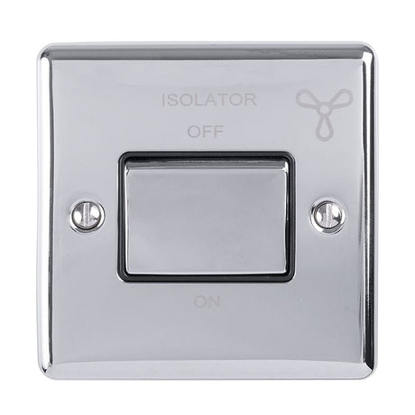 EuroLite Electrical Polished Chrome / Fan Switch / (With Black Trim) Eurolite Enhance Decorative Fan Switch - Polished Chrome (With Black Trim)
