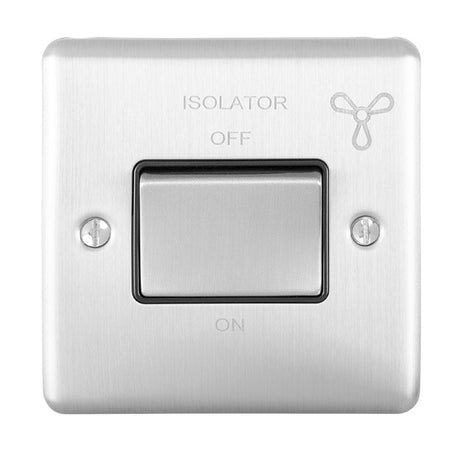 EuroLite Electrical Satin Stainless / Fan Switch / (With Black Trim) Eurolite Enhance Decorative Fan Switch - Satin Stainless Steel (With Black Trim)