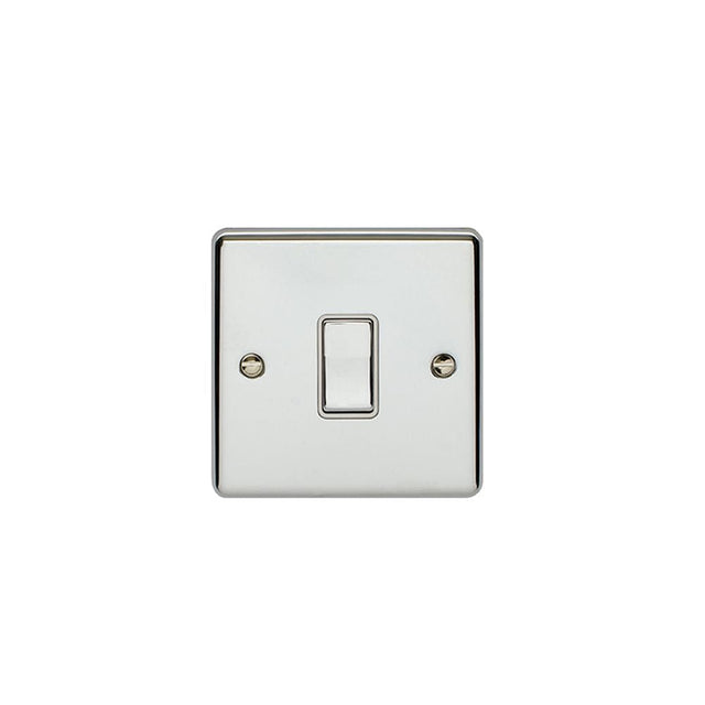 EuroLite Electrical Polished Chrome / Intermediate Switch / (With White Trim) Eurolite Enhance Decorative Intermediate Switch - Polished Chrome (With White Trim)