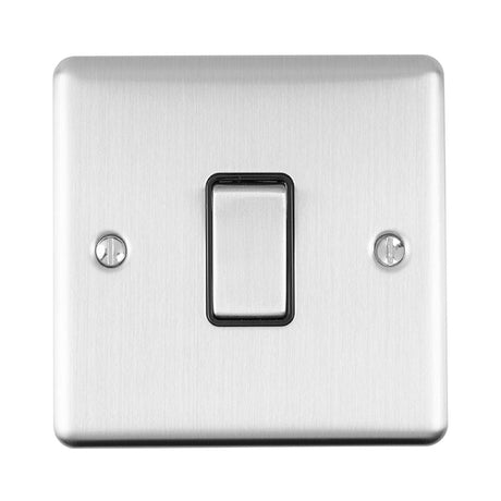 EuroLite Electrical Satin Stainless / Intermediate Switch / (With Black Trim) Eurolite Enhance Decorative Intermediate Switch - Satin Stainless Steel (With Black Trim)