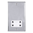 EuroLite Electrical Polished Chrome / Shaver Socket / (With White Trim) Eurolite Enhance Decorative Shaver Socket - Polished Chrome (With White Trim)