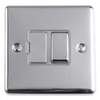EuroLite Electrical Polished Chrome / Switched Fuse Spur / (With GREY Trim) Eurolite Enhance Decorative Switched Fuse Spur - Polished Chrome (With Grey Trim)